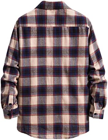 Flannel plairana majica za muškarce Dugme s dugim rukavima dolje Plaid Poplin košulje s dugim rukavima Flannel majica