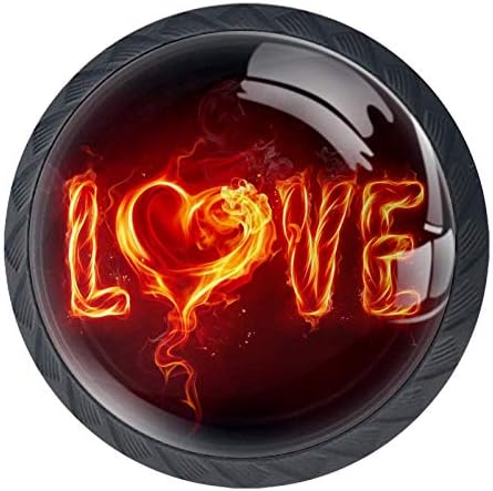 Idealiy Fire Heart Love Word ladica za vrata Pull Handle dekoracija namještaja za kuhinjski ormar toaletni sto