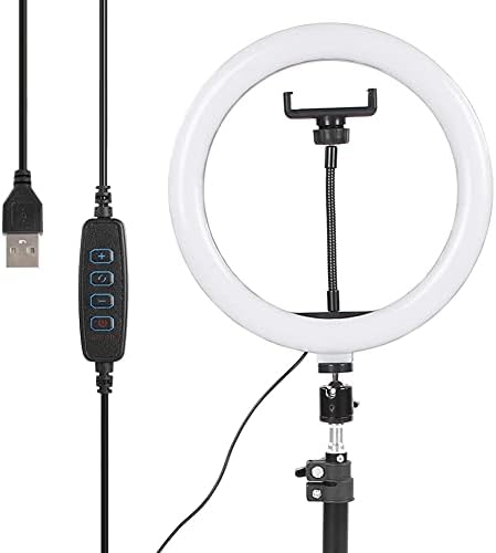 DAILYINT Ring Light, 10 LED Ring Light zatamnjeno svjetlo za punjenje sa držačem lampe od 68 cm i kopčom za telefon za Selfie fotografiju uživo