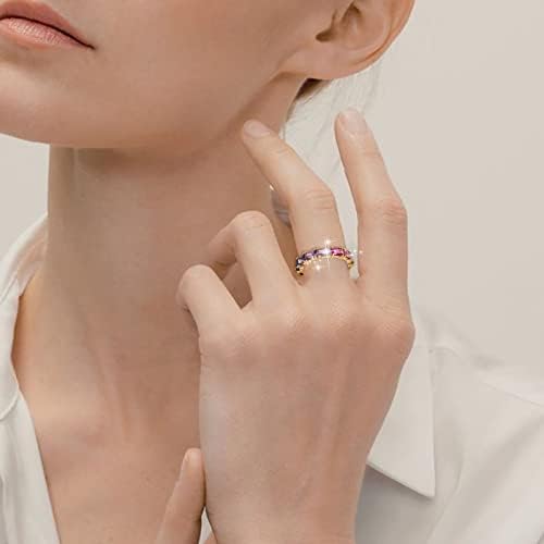 Veličina 17 prsten prstenje Multi šareni Cirkon ženski prsten jednostavan modni nakit popularna dodatna oprema Band