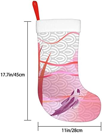 Austenstern Božićne čarape Riblje zalazak sunca Koi šaran japanski dvostrani kamin viseći čarape