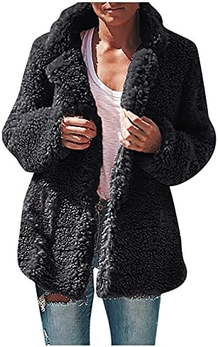 Minche Jednostavni kardigani s dugim rukavima za ženska uredska proljeća otvorena rever meka Cardigan Solid Boja Fluffy Comfort