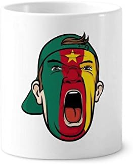 Kamerun zastava lica na licu vriskava čep četkica za zube četkica za čašicu keramičke štand olovke