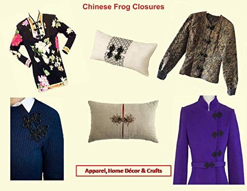 SEW Trendz-Vision TRIMS ručno izrađene kineske žabe zatvarači - šivanje quilting renesansce ples Havajski kostimi Outfit Drapery Početna Décor- Black- Double 8 Dizajn - 1 x3 - 1 par / pk - # fg-70b