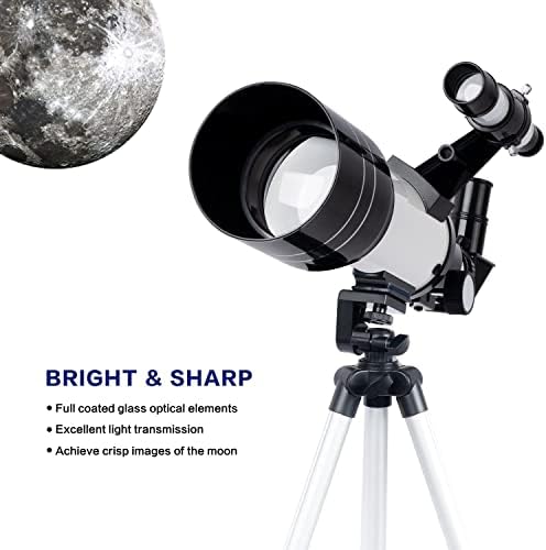 ESAKO teleskop za djecu i astronomiju početnike, 70 mm blende Prijenosni teleskopi sa 3 okulara,