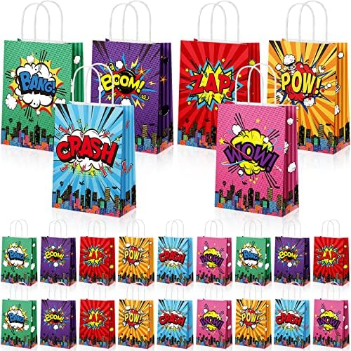 Hero zabava Favori Bags Comic Hero Kraft Papirne torbe Goodie Candy Tretirajte poklon torbe s