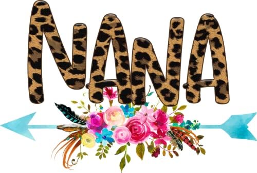 Nana | Cheetah Print | Cvijeće | Odlična ideja za poklon | Naljepnica naljepnica | 2 pakovanja | 5-inčne naljepnice | S10483