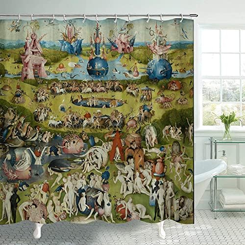 Vrt zemaljskih zavjesa za tuširanje zavjesa za kupaonicu hijeronimus Bosch tuš za zavjese od poliestera dekor