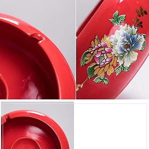 KLHHG keramička pepeljara, retro dekoracija, personalizirani ukras ukrasa za kućne mase pepeljara, crvena
