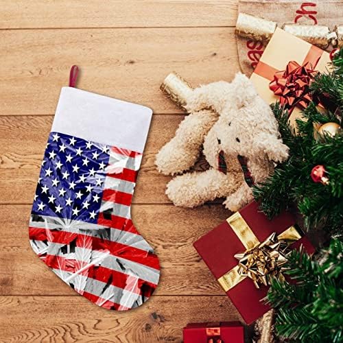 USA Weed Flog Božić viseći čarape za čarape za Xmas Tree Kamin za odmor Kućni dekor