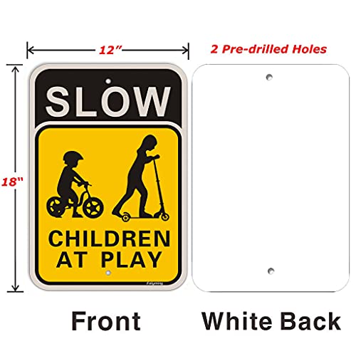 4 pakovanje usporava djeca na igranju dvorišta 18 x 12 inča sporo djeca igraju sigurnosne znakove za susjedstvo,