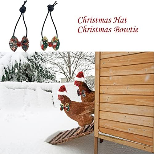 Velomy 8pcs Božićne šape za piletinu šal i boklene za kokoši Xmas Pileći santa Claus HAT vuneni šešir sa
