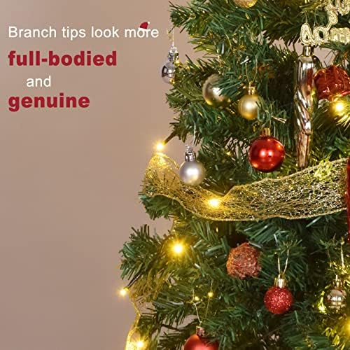 ILLUMINEW 4 FT Umjetno božićno drvce sa 100 LED svjetla i različitih ukrasa za božićne ukrase, uključujući