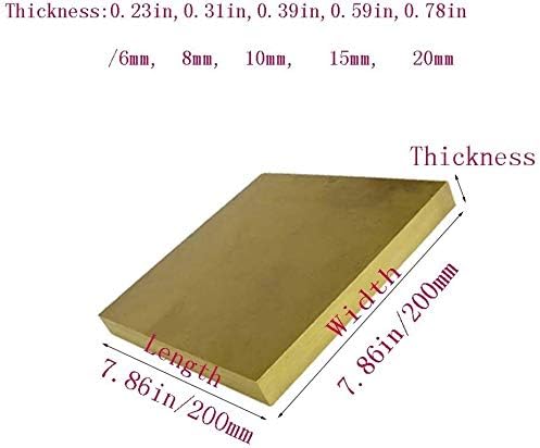 Z Create Design mesing ploča mesing Lim Block Square Flat Copper Plate tablete materijal industrija Mould Metal DIY Handmade Art 200mmx200mm metalna bakrena folija
