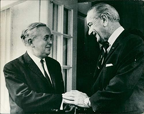 Vintage fotografija Harolda Wilsona i predsjednika Johnsona.