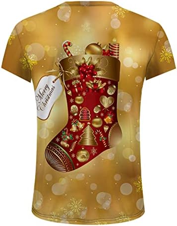 DSODAN božićne majice kratkih rukava za muškarce, 2022. smiješno Xmas Santa Claus Print o izrez TEE