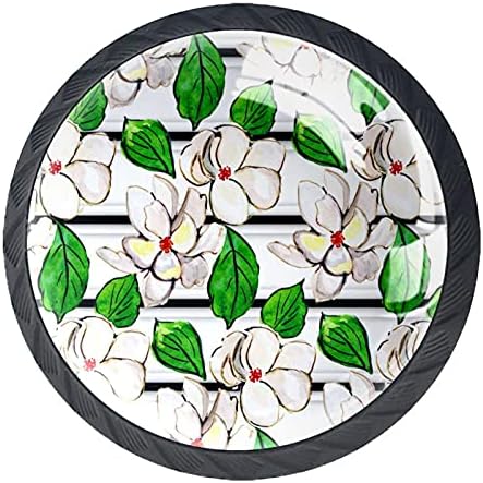 Kraido Bijeli jasmin cvjetni uzorak ladice za ladice 4 komada okrugli ormar s vijcima pogodnim za kućnu ured