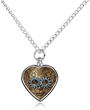 Steampunk ogrlica od urne za kućne ljubimce personalizirani držač pepela privjesak za uspomenu na spomen nakit