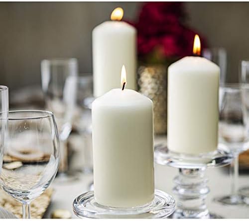 Sveće sa stubovima Bolsius Ivory - 2x6 set sveća bez mirisa sa 20 kapi, bezdimnih i čistih zapaljenih sveća