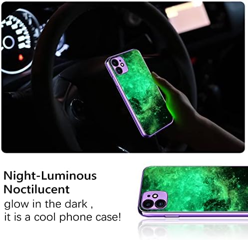 GUAGUA kompatibilan sa iPhone 11 Case 6.1 Inch Glow u Dark Noctilucent Luminous Space Nebula Slim Fit Cover