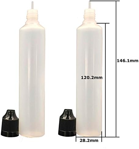 SmaUnicorn 20kom x 100ml LDPE prazne stisnute tečne kapaljke bočice posude za oči sa mešanim CRC kapicama