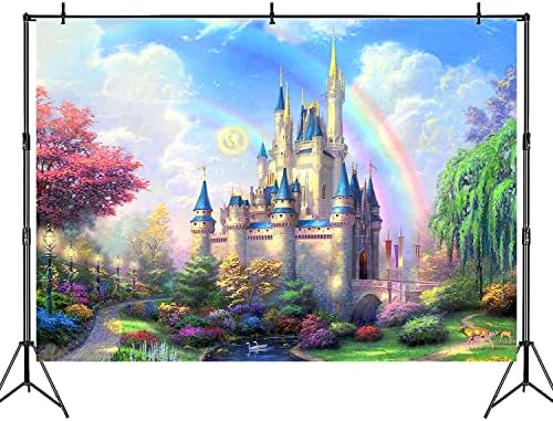DELETO Princess Rainbow Castle Backdrop7x5Ft Fantasy Castle zidna pozadina za fotografiju, dekoracija