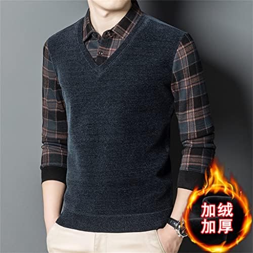 MJWDP lažni dvodijelni muški džemper zimska odjeća u mladim majicama košulja pletena majica muškarci