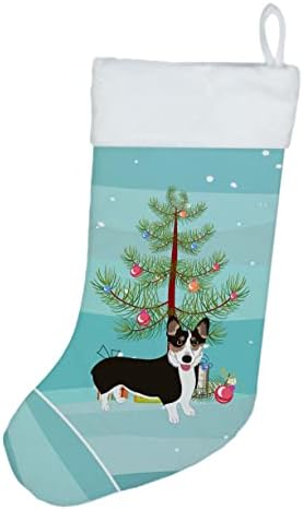 Caroline's bysures WDK3095CS Pembroke Welsh Corgi Tricolor Crno-glava # 2 Božićne božićne čarape, kamin Viseće čarape Božićna sezona Party Decor Decor Obiteljski odmor,