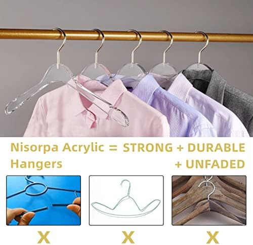 Nisorpa 10 pakovanje Akrilni vješalice, vješalice za akrilnu kristalnu odjeću Standardni vješalice sa