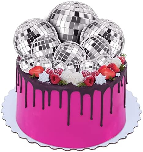 12 kom Disco Ball Topper za torte, razne veličine Disco Ball ukrasi za torte, Disco kugle za torte, Disco Ball