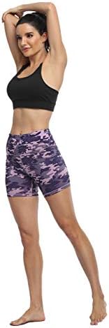 High Squik Tummy Control Workout Biker pokreće joge kratke hlače sa džepovima za žene