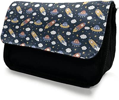 Lunable Space Olovka, crtani astro brodovi, torba za olovku tkanine sa dvostrukim zatvaračem, 8,5 x 5,5, višebojni