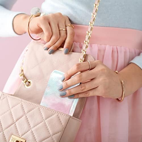 ORYUEKAN Mini torba za šminkanje sa ogledalom, torbica za kvačilo od umjetne kože, Tie Dye Art Pink