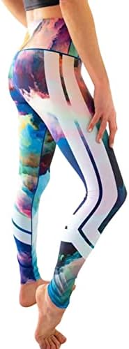 Kolorado Threads akvarelor joga pant-multi printov-XS ženski aktivni trening joge gamaše multi tiskane