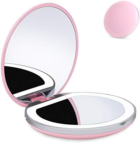 YUSONG ogledalo za šminkanje, kompaktno ogledalo džepno ogledalo mali prenosivi sklopivi dvostrani okrugli