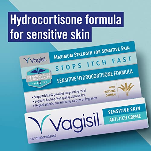 Vagisil Maksimalna jačina ženstvena krema za žene, osjetljiva kožna formula sa hidrokortizonom, pomaže