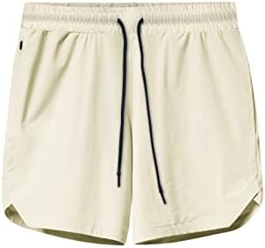 6-inčnih kratkih kratkih hlača za muškarce Čvrsto boje casual nacrtajući srednje struk sportske kratke