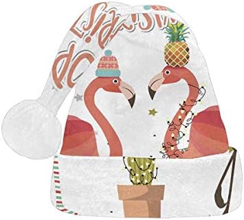 InterestPrint Tropski Božić Santa šešir za odrasle Comfort meke pliš Božić šešir za Festival Party