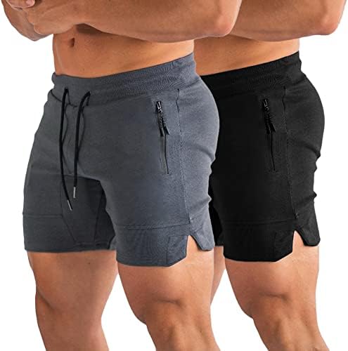 PIDOGYM muške kratke hlače za vježbanje u teretani od 5, opremljene kratke hlače za trčanje za Bodybuilding trčanje s džepovima s patentnim zatvaračem