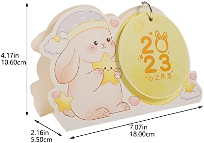 Aboofan Stock Desk Topper 2023-2024 Desk kalendara Zec Bunny Flip Mjesečni planer Kineski novogodišnji