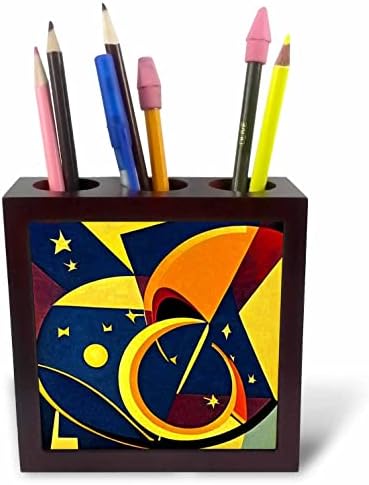 3drose Cool zabava šareni mjesec i zvijezde svemirski kubizam Art Picasso. - Držači Olovki Za Pločice