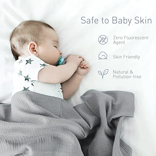 Knirose swaddle pokrivač muslin 4 paket i novorođenče i uniseks zamotavanje novorođenčadi, sa funkcijama zaštite i glave na glavi, izrađenim od češljanih pamuka, 0-3 mjeseca