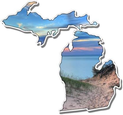 GT grafika Michigan Dunes Lake Beautiful Sunset - Vinil naljepnica Vodootporna naljepnica