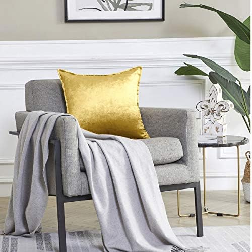 Gigizaza Gold Velvet Dekorativni jastuci za bacanje, 20x20 kvadratni kauč kauč na kauču navlake, set od 2 četvrtaste jastuke