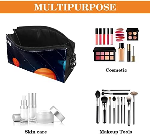 Tbouobt pokloni za muškarce Žene šminke torbe toaletne torbice Male kozmetičke torbe, uzorak solarnog sistema