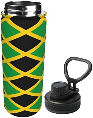 Vodena boca Jamajka-zastava 18 oz Nehrđajući čelik Vakuumska izolirana šipka sa propuštenim izljevnim poklopcem