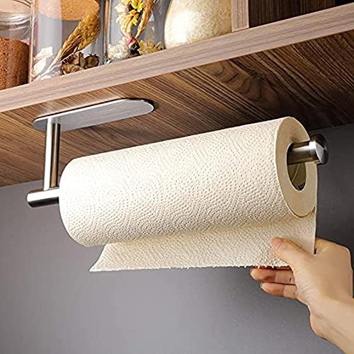 Držač ručnika za papir za srebrni papir za kuhinjski papir, ručnik od nehrđajućeg čelika papirnati ručnik drhtalica za zid za zid za kupaonicu WC kuhinja