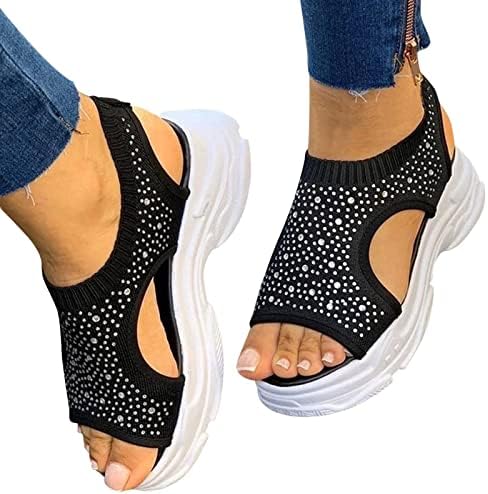 Sandale za plažu za ženske platforme Moda otvorena nožni prst blok Chunky nateljevne vanjske sandale na otvorenom