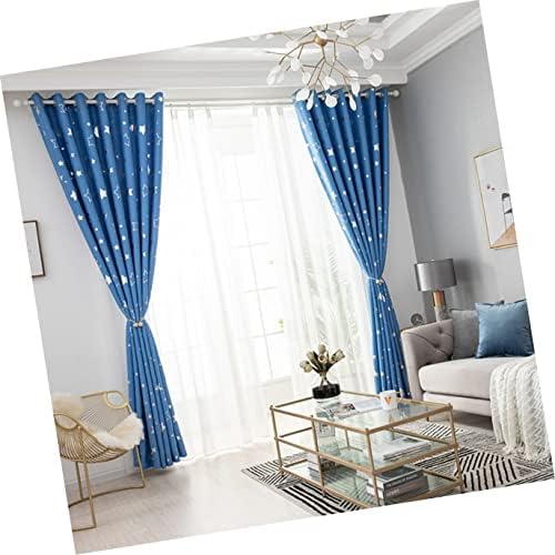 Nolitoy Sheer Curtains 1 PC Modni plavi za prozore uvređeni i šarmantni redukcijski draperi