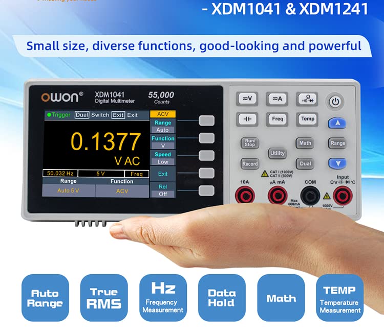 Yuqiaotime Owon XDM1041 XDM1241 Prijenosni multimeter tablet digitalni multifunkcijski TRUE RMS 3.5 inča